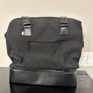 BEIS Black Duffel with Leather-Trim Bottom